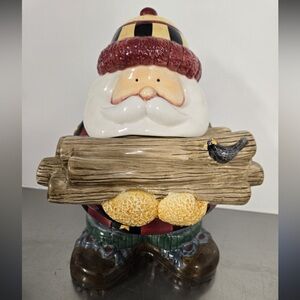Sakura Debbie Mumm Woodsman Ceramic 12" Cookie Jar